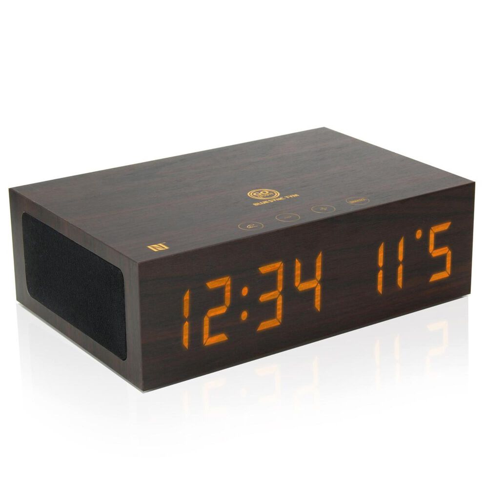 Go Groove Wireless Bluetooth Alarm Clock with USB Charger, , large