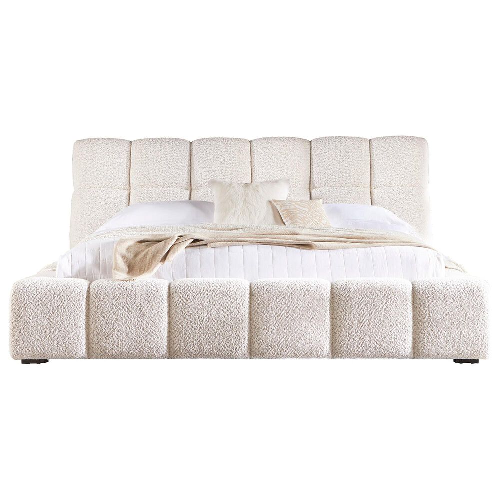 Simeon Collection Escape Queen Upholstered Platform Bed in Fluffy River Rock, , large