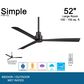 Minka-Aire Simple 52" Indoor/Outdoor Ceiling Fan in Coal, , large