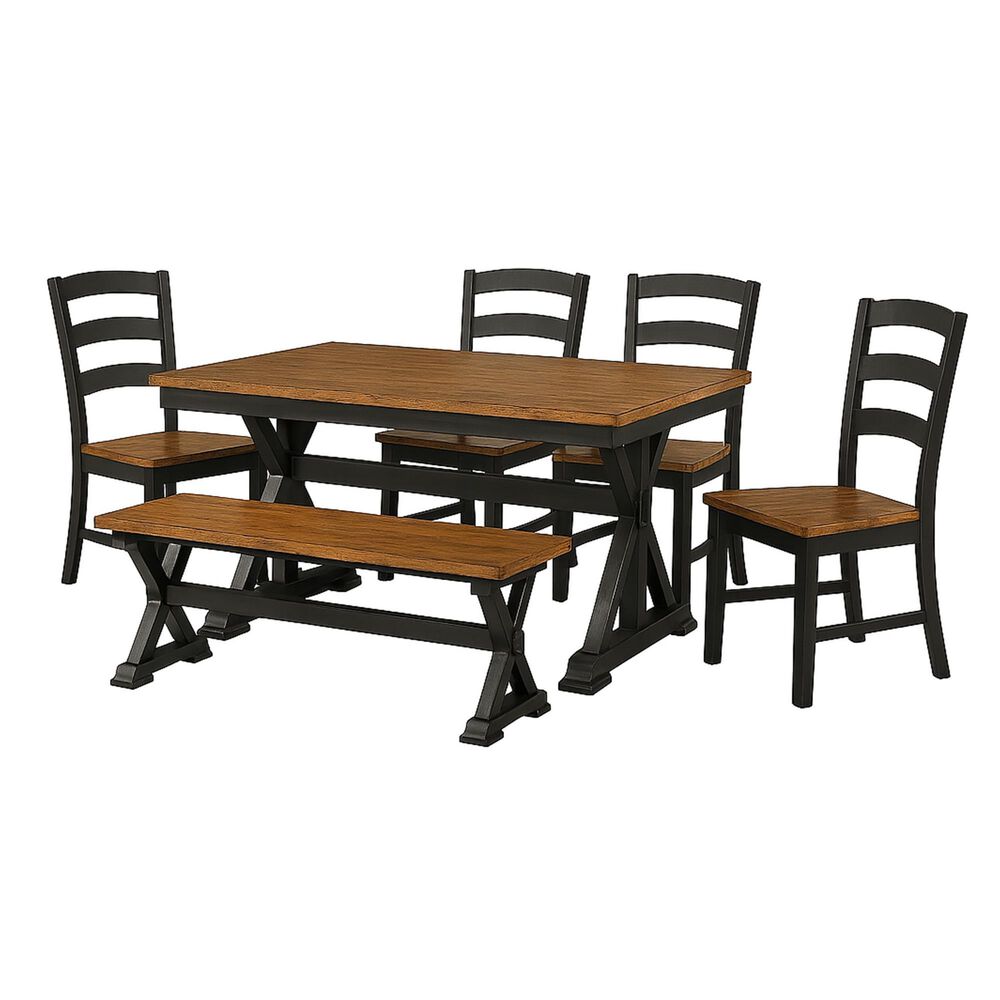 A-America Stormy Ridge 6-Piece Dining Set in Chicory and Slate Black, , large