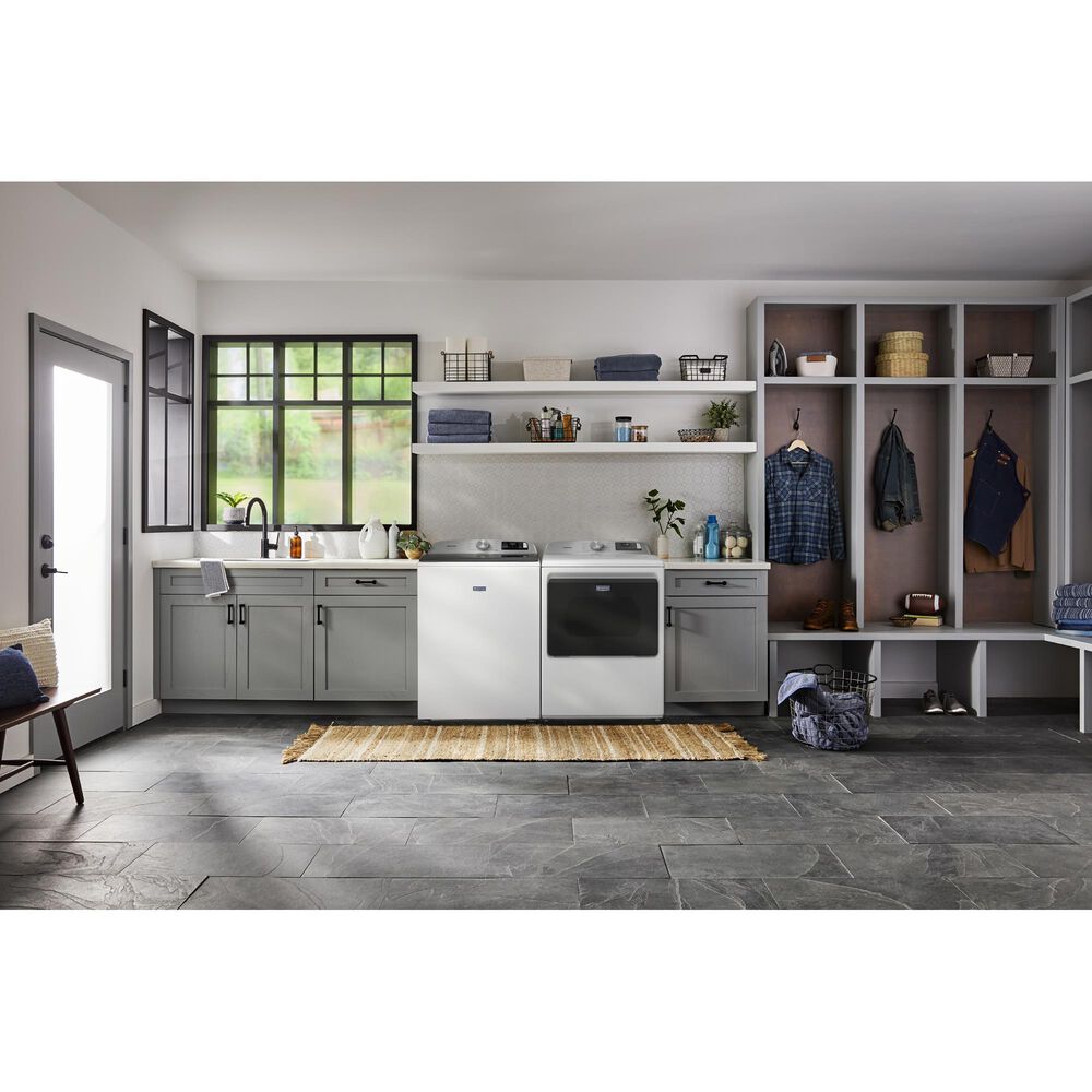 Maytag 7.4 Cu. Ft. Smart Front Load Gas Dryer with Extra Power in White, , large