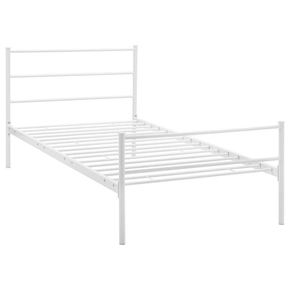 Modway Alina Twin Platform Bed Frame in White, , large