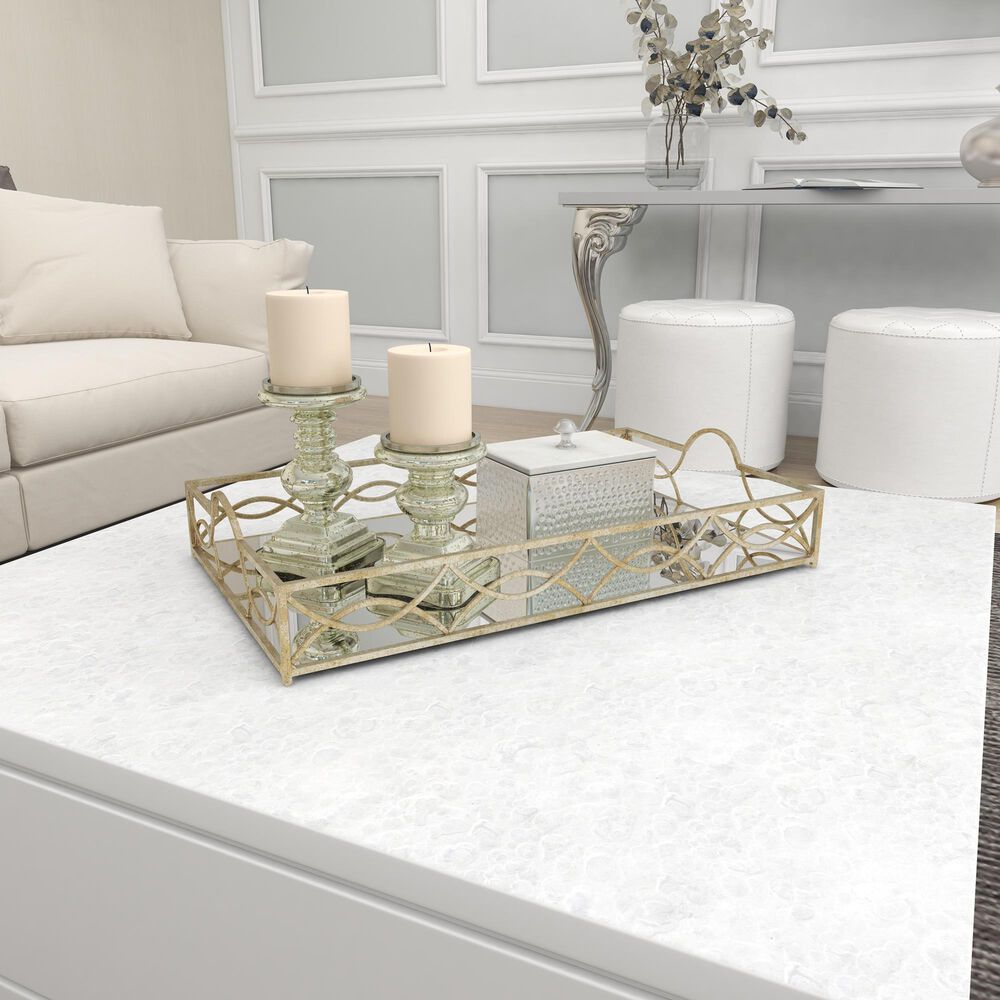 Maple and Jade Metal Glam Tray in Silver, , large