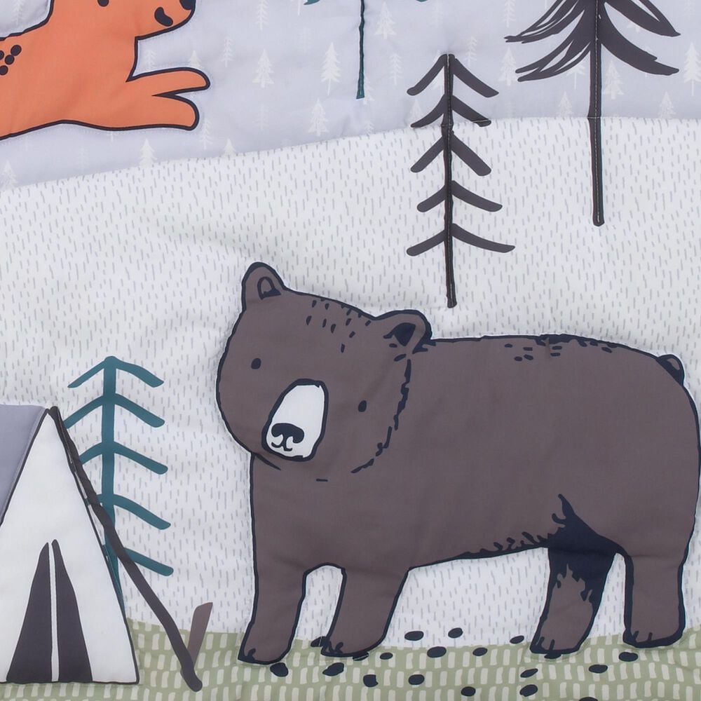 Nojo Baby and Kids Woodland Friends 3-Piece Nursery Crib Bedding Set in Grey, , large