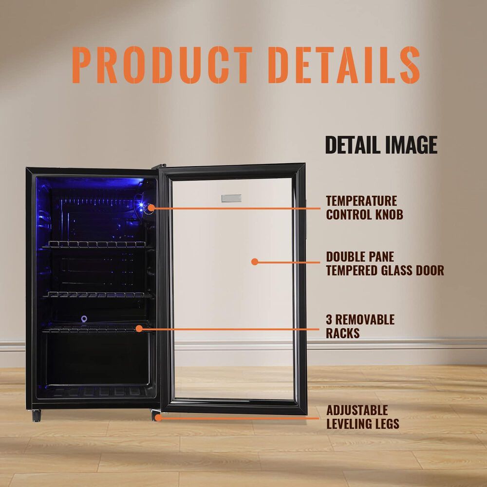 HOMLUX 3.2 Cu. Ft. Beverage Center in Black, , large