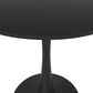 Leisuremod LeisureMod Bristol Mid-Century Modern Round Dining Table with a 31 Wood Top and Iron Pedestal Base with Gloss Finish for Kitchen and Dining Room, , large
