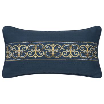 Royal Court Messina 12" x 22" Lumbar Pillow in Gold and Navy Blue, , large