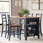Ashley Gesthaven 3-Piece Counter Height Dining Set in Natural and Blue, , large