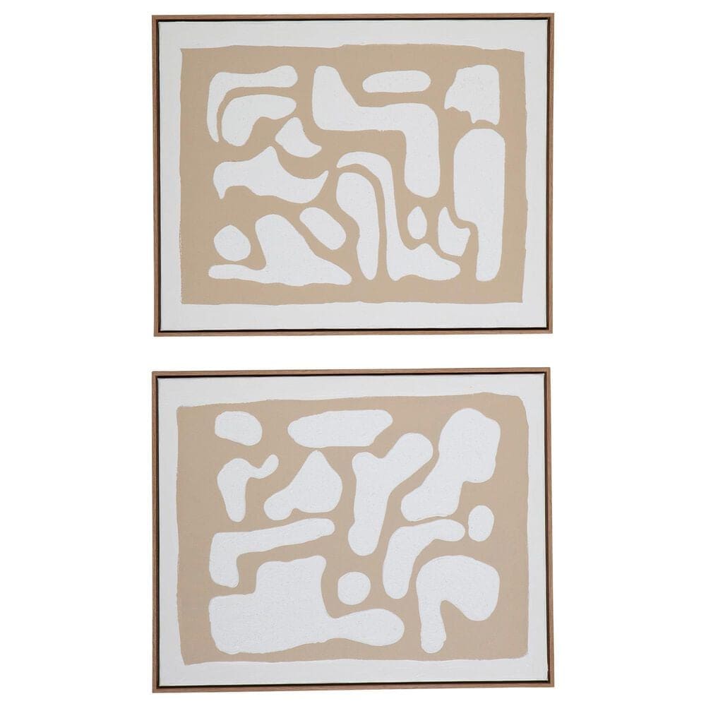 Ashley Waldett 24" x 30" Wall Art in Beige and White (Set of 2), , large