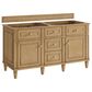 James Martin Vanities Lorelai 60" Double Vanity in Light Natural Oak with 3 cm Arctic Fall Solid Surface Top, , large