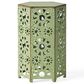 Hearth and Haven Galore 14" Outdoor Hexagon Metal Side Table with Sunburst Cut Out Design in Green, , large