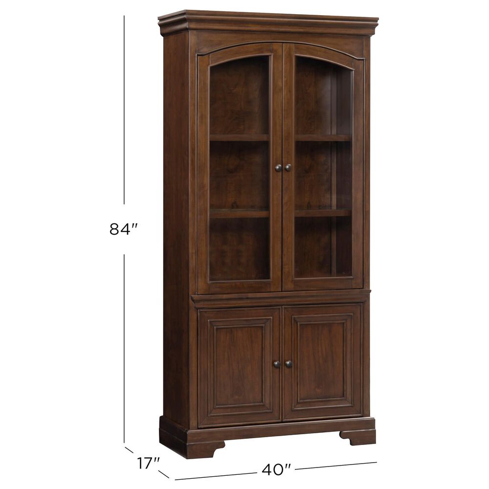 Riva Ridge Arlington Display Cabinet in Classic Brown, , large