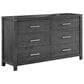 New Heritage Design Odessa 6-Drawer Dresser and Mirror in Charcoal and Silver, , large