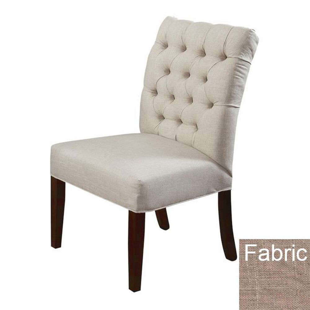 Tara Home Large Button Tufted Chair in Linen Duck, , large