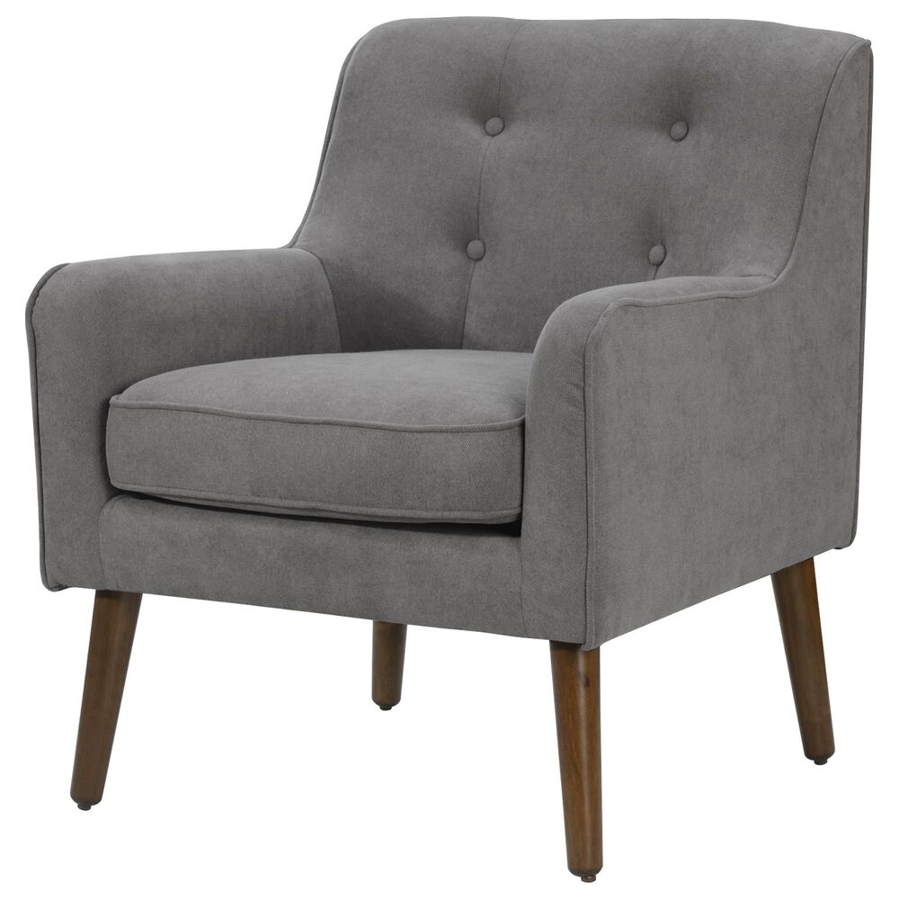 HOMLUX Tufted Back and Recessed Arm Chair in Gray, , large