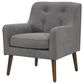 HOMLUX Tufted Back and Recessed Arm Chair in Gray, , large