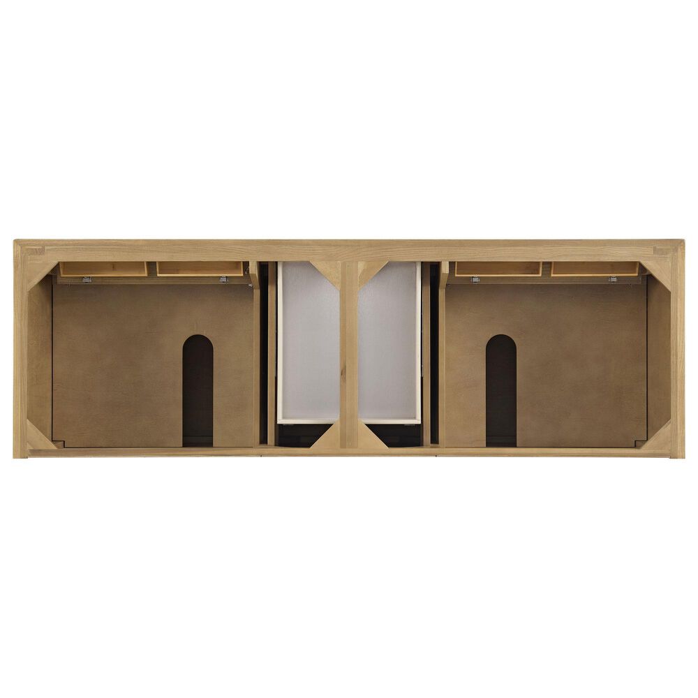 James Martin Vanities Lorelai 72&quot; Double Vanity in Light Natural Oak with 3 cm Arctic Fall Solid Surface Top, , large