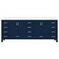 Lexora Home Jacques 84" Double Bathroom Vanity in Navy Blue with 2 cm White Quartz Top and Rectangular Sinks, , large