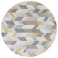 Feizy Arazad 8" Round Gray and Gold Area Rug, , large