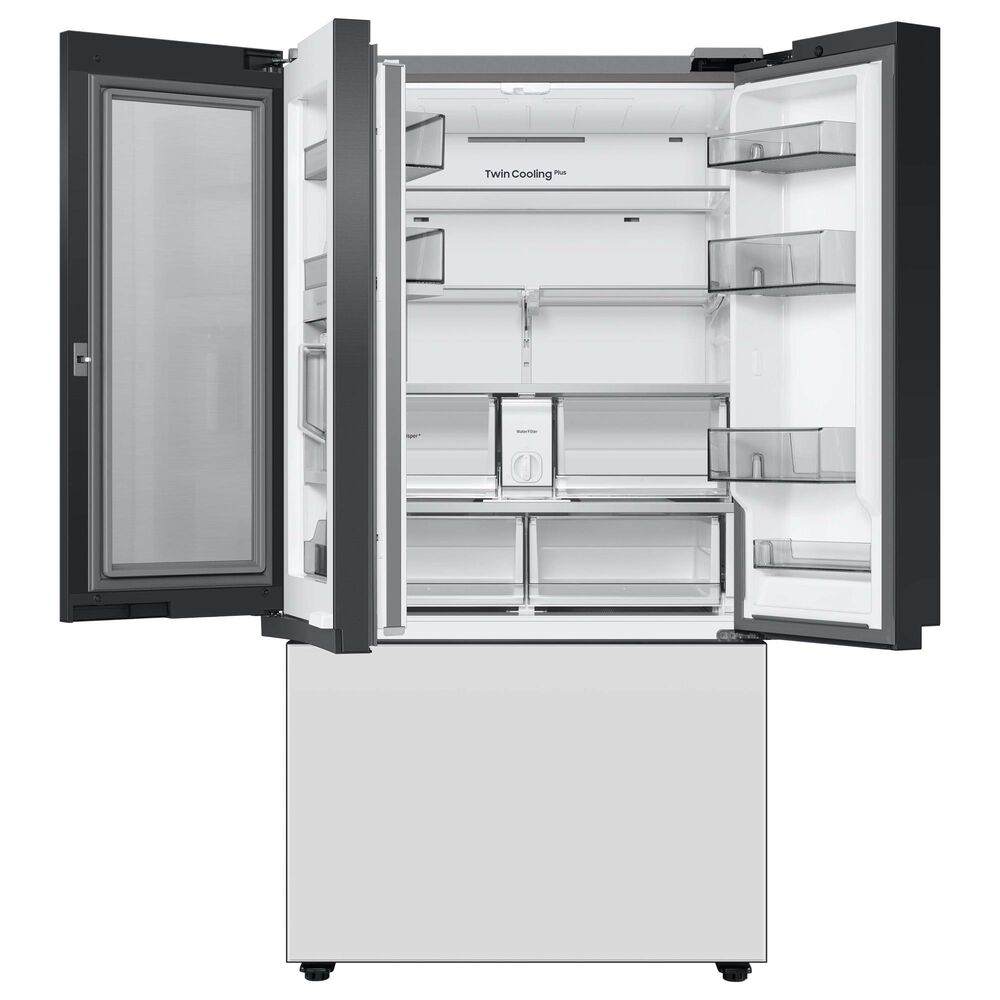 Samsung Bespoke 2-Piece Kitchen Package with Panel Ready 30 Cu. Ft. 3-Door French Door Refrigerator and Dishwasher in Matte Black Stainless Steel, , large