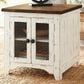 Ashley Wystfield End Table in Vintage White and Warm Brown, , large