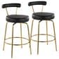 Lumisource Rhonda Swivel Counter Stool with Black Cushion in Gold (Set of 2), , large