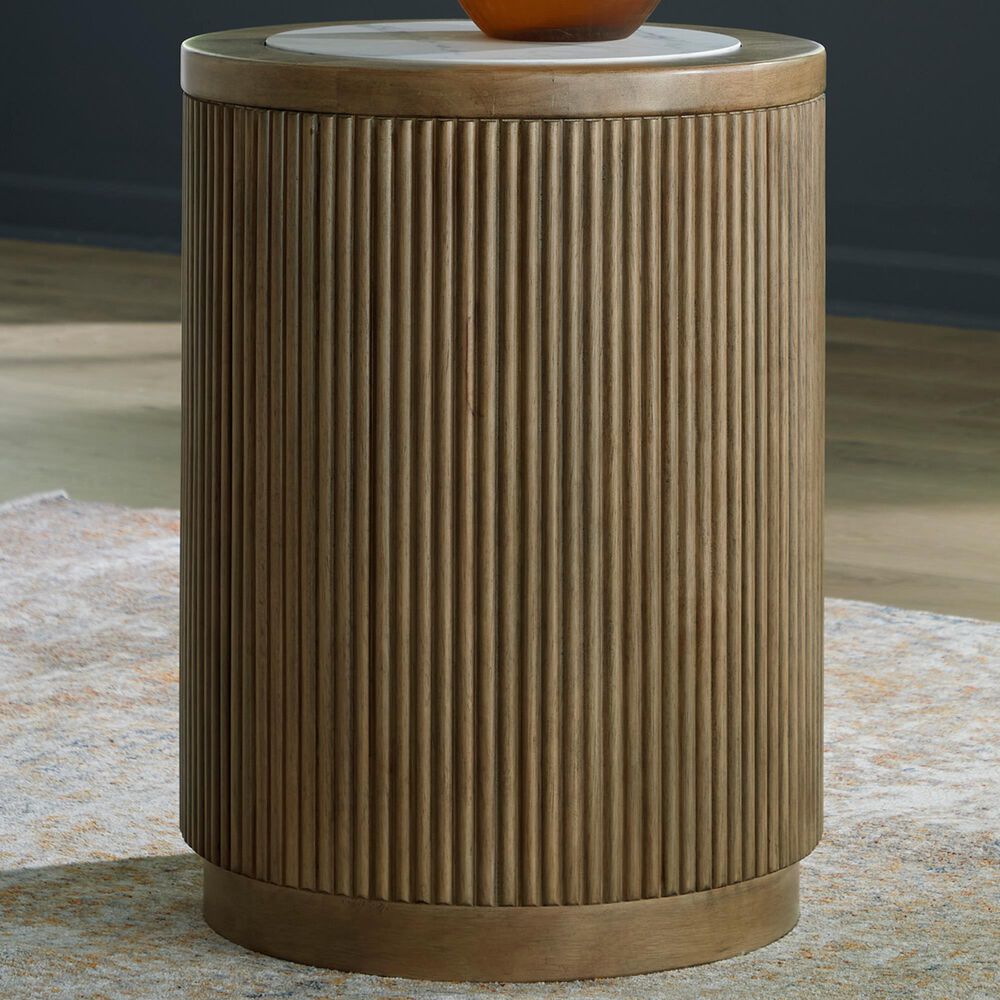 Ashley Camdill End Table in Light Brown and White, , large