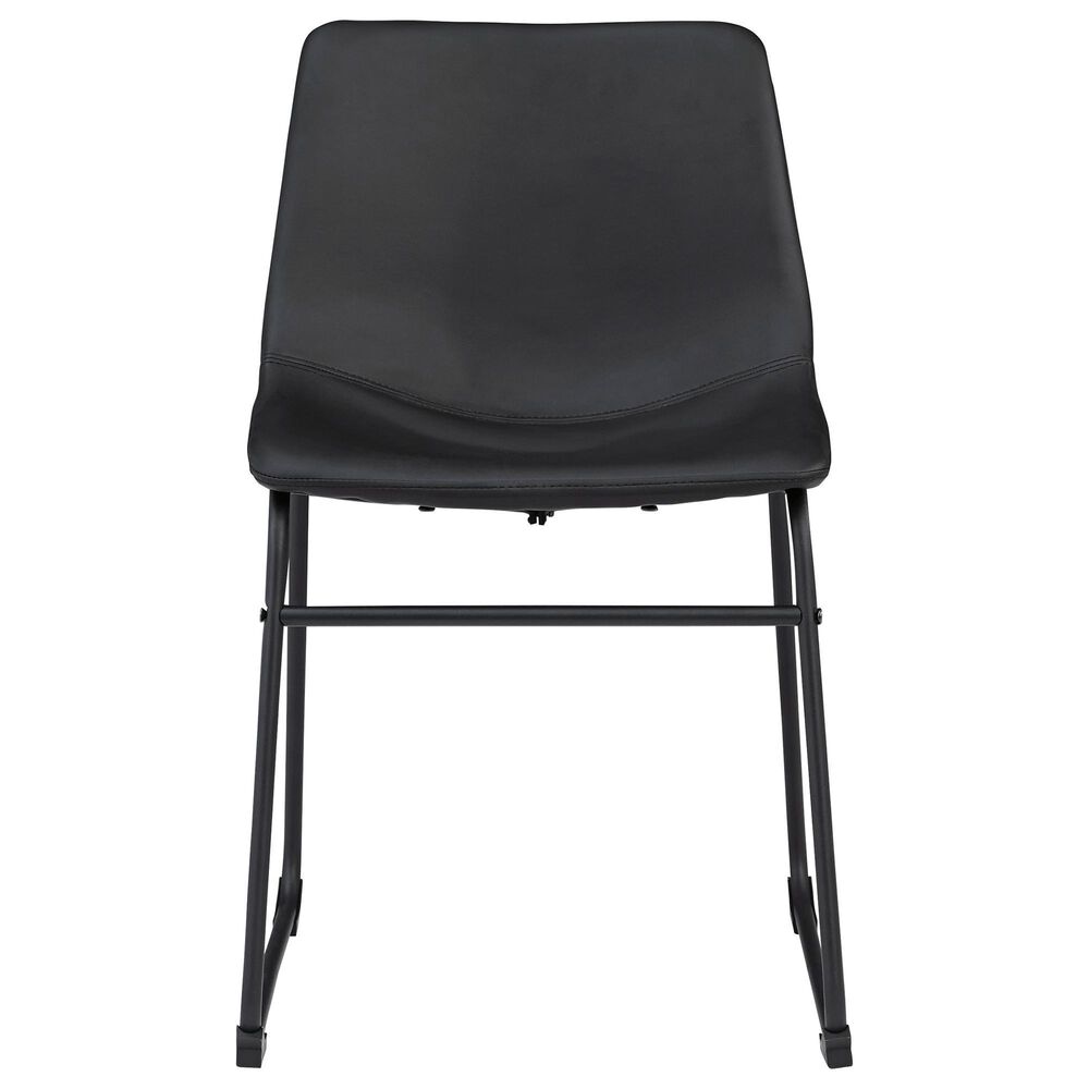 Ashley Centiar Dining Side Chair in Black Faux Leather, , large