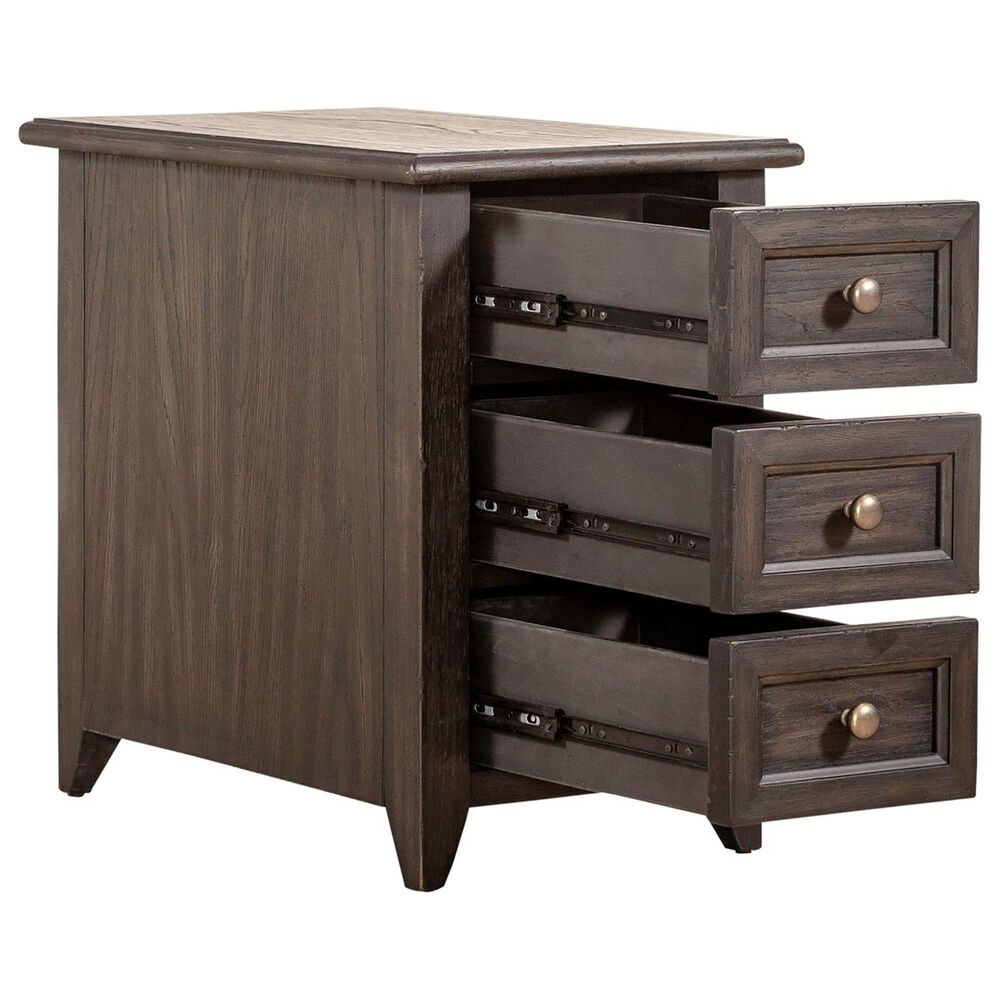 Belle Furnishings Mill Creek 3-Drawer Chair Side Table in Peppercorn, , large