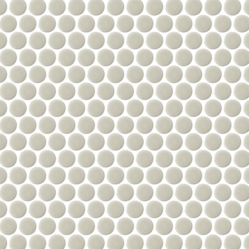 Emser Savvy Oat 1" x 1" Round on 11" x 12" Glazed Porcelain Mosaic Sheet, , large