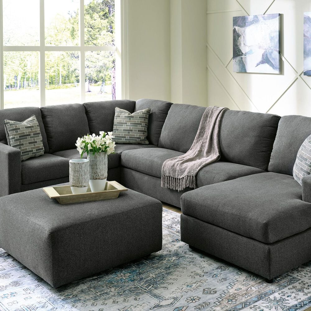 Ashley Edenfield 3-Piece Right Facing Sectional with Chaise in Charcoal, , large