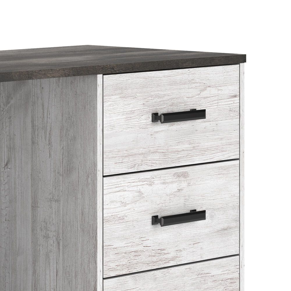 Ashley Shawburn 3-Drawer Home Office Desk in White and Dark Charcoal Gray, , large