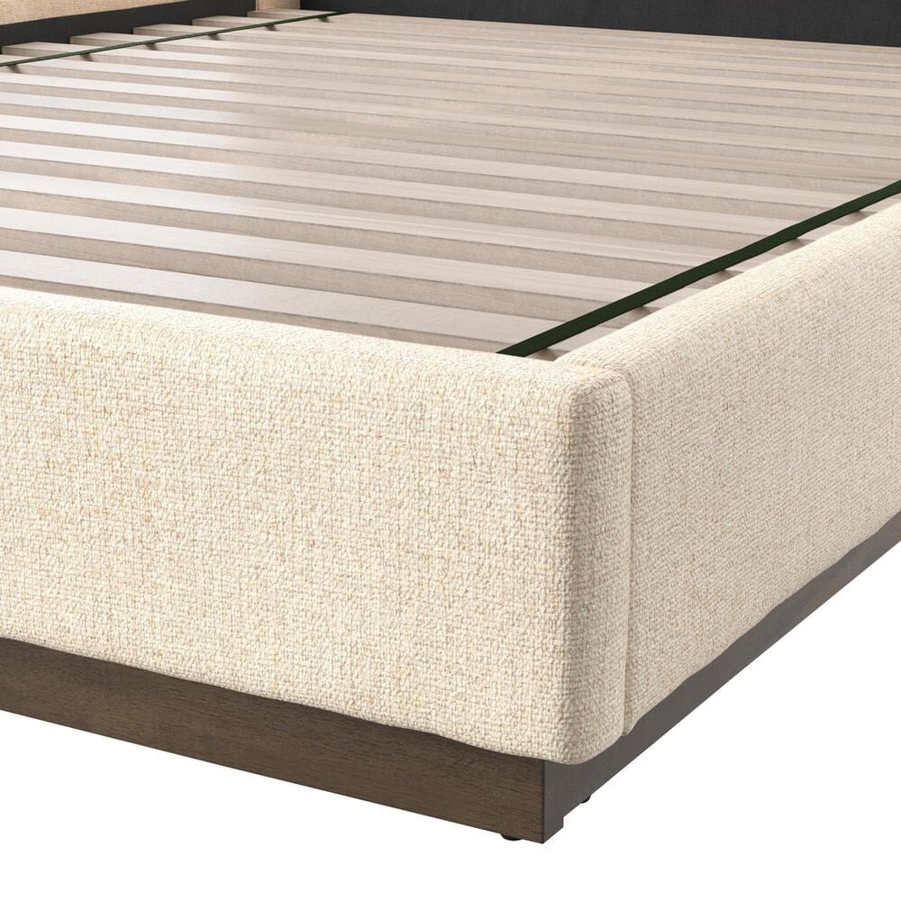 Four Hands Montgomery Queen Wingback Platform Bed in Thames Cream, , large