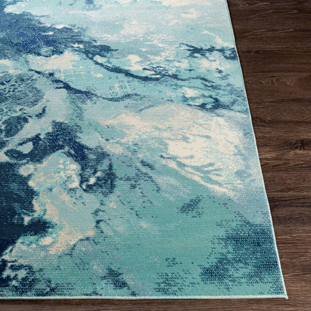 Surya Bodrum 5&#39;3&quot; x 7&#39;3&quot; Ivory, Gray, Navy, Aqua and Blue Area Rug, , large