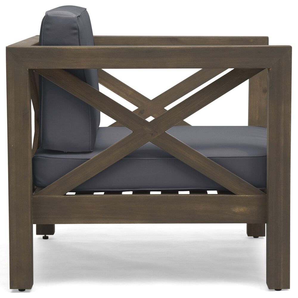 Hearth and Haven Brava Outdoor Club Chair with Dark Gray Cushion in Grey, , large