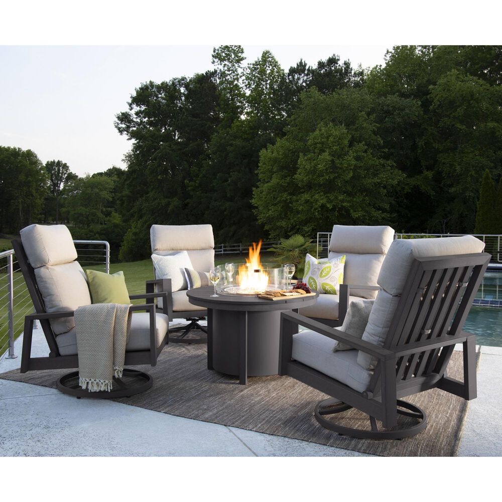 Alfresco 5-Piece Firepit and Chairs in Alpaca and Dove, , large