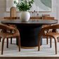 Club Collection By Sunpan Kalla 68" Round Dining Table in Charcoal and Brushed Gold - Table Only, , large