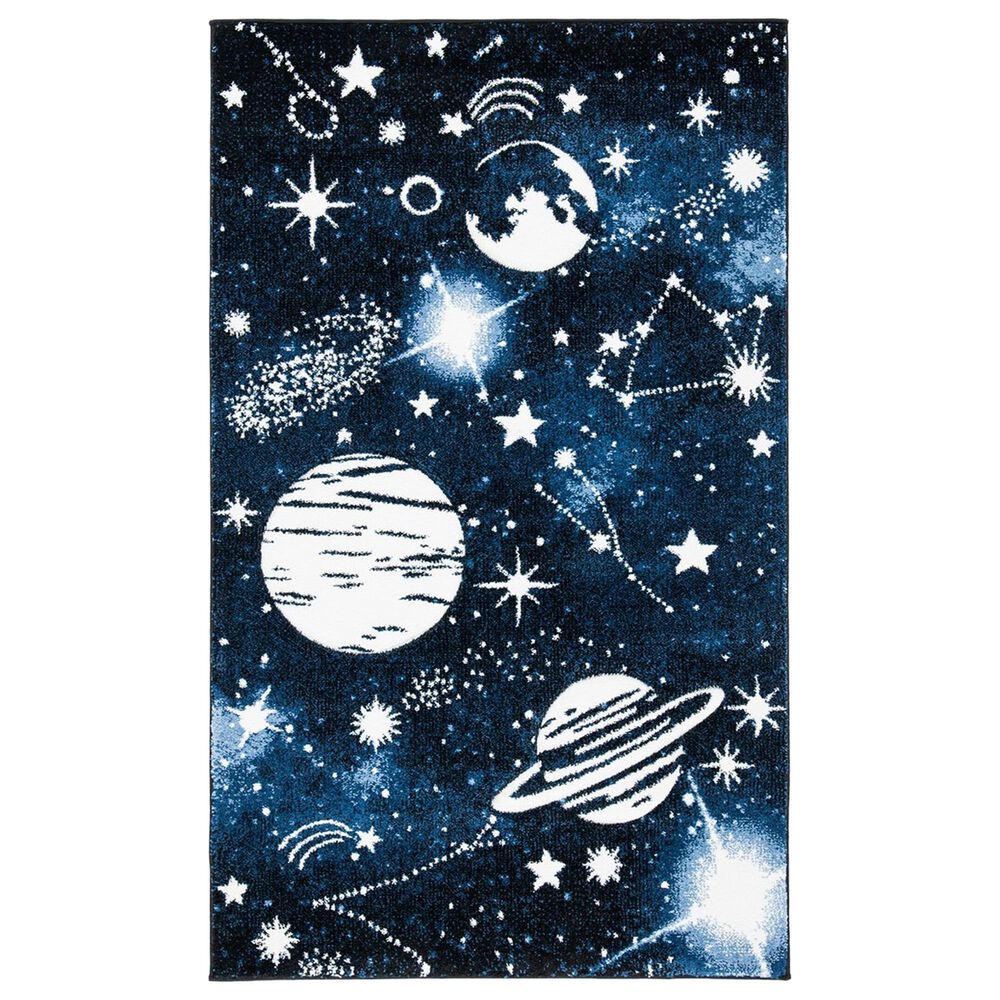 Safavieh Carousel 3"3" x 5"3" Dark Blue and Light Blue Kids Rug, , large