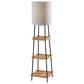 Adesso Henry Shelf Floor Lamp in Black and Natural, , large