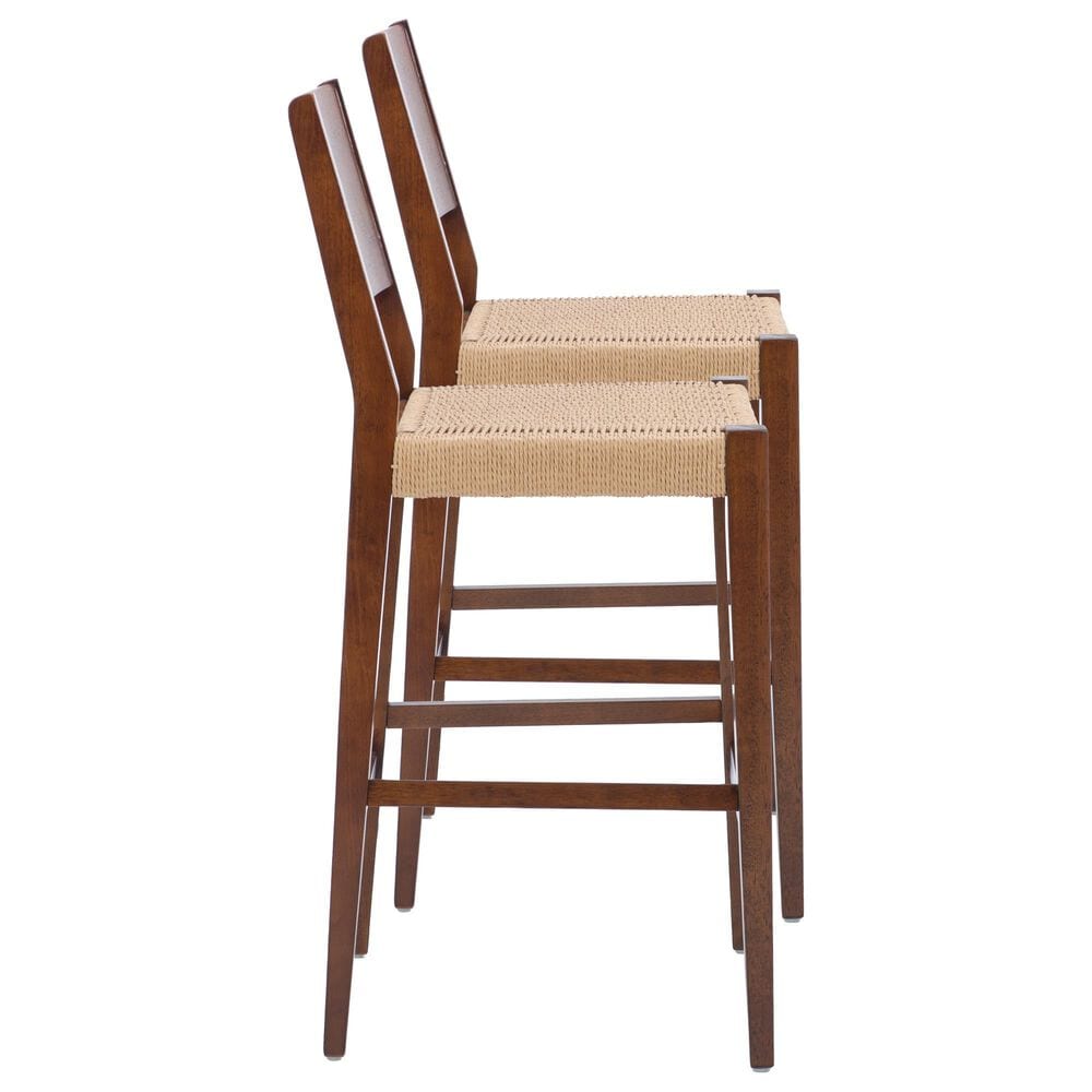 Linon Home Decor Cadence Bar Stool in Brown and Natural (Set of 2), , large