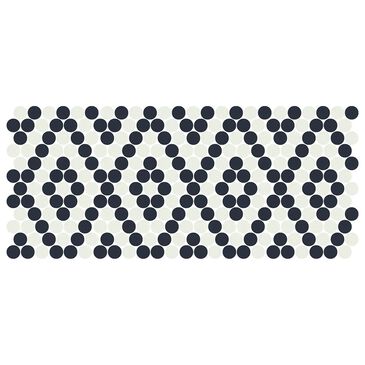 Dal-Tile Keystones Black and White 1" x 1" Porcelain Mosaic Tile, , large
