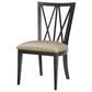 Linon Home Decor Bailey Side Chair with Tan Faux Leather Cushion Seat in Black, , large