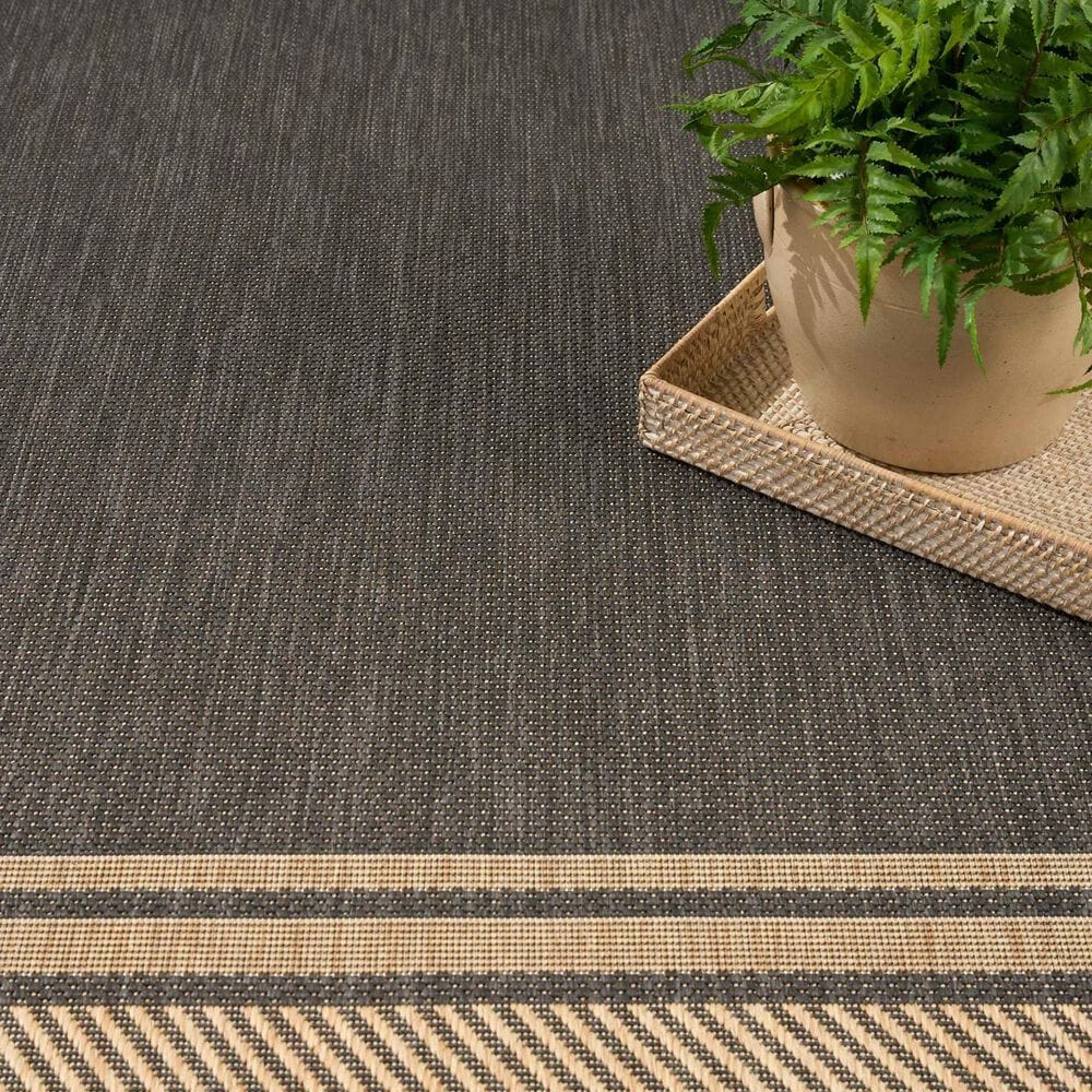 Nourison Horizon HOZ03 Charcoal 9&#39; x 12&#39; Indoor/Outdoor Area Rug, , large