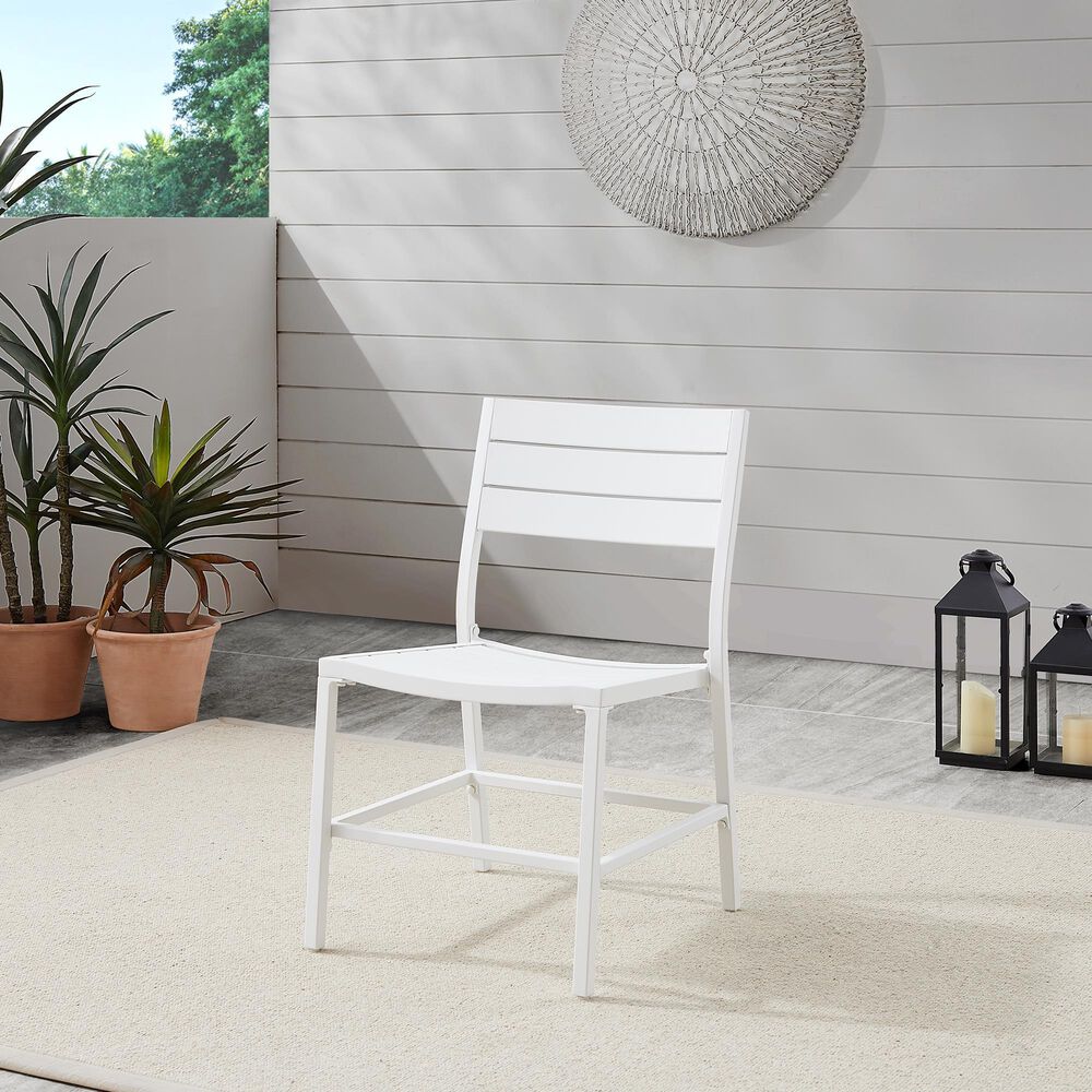 Linon Home Decor Holland Patio Side Chair in White (Set of 2), , large