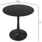 Leisuremod LeisureMod Bristol Dining table, Black Base with 27 Round Dark Walnut MDF top, , large