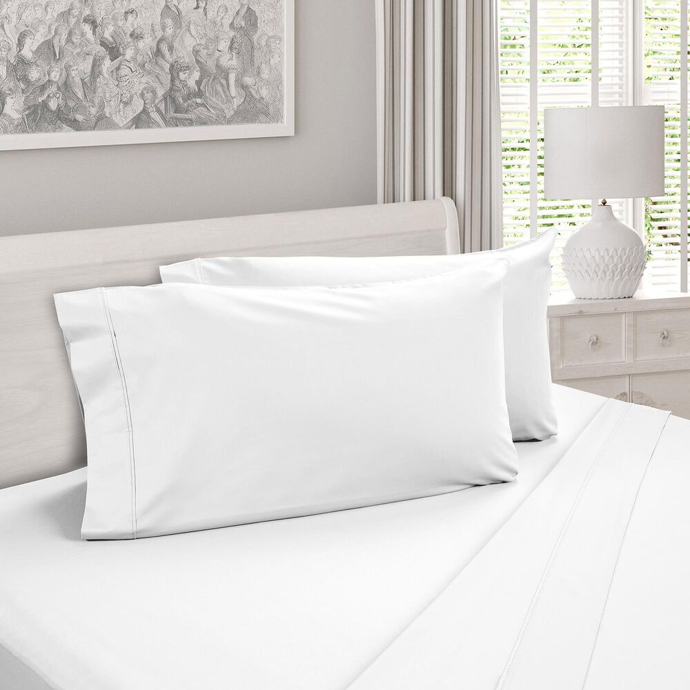 DreamFit DreamCool Degree 4 4-Piece Egyptian Cotton Queen Sheet Set in Snowflake, , large