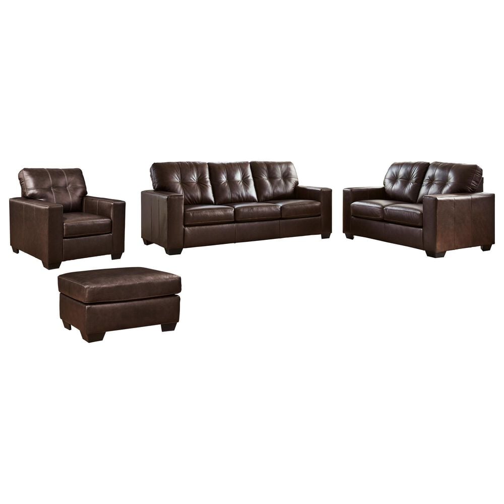 Ashley Santorine 4-Piece Stationary Living Room Set in Dark Brown, , large