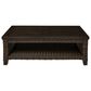Ashley Monterey Point Rectangular Outdoor Cocktail Table in Dark Brown, , large