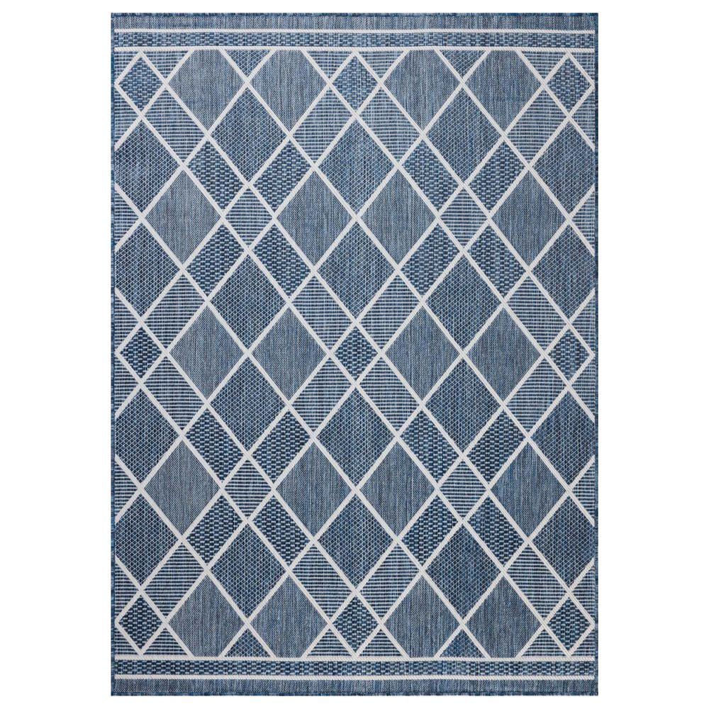 Loloi Easton Ivory and Denim 2&#39;3&quot; x 3&#39;9&quot; Indoor/Outdoor Area Rug, , large
