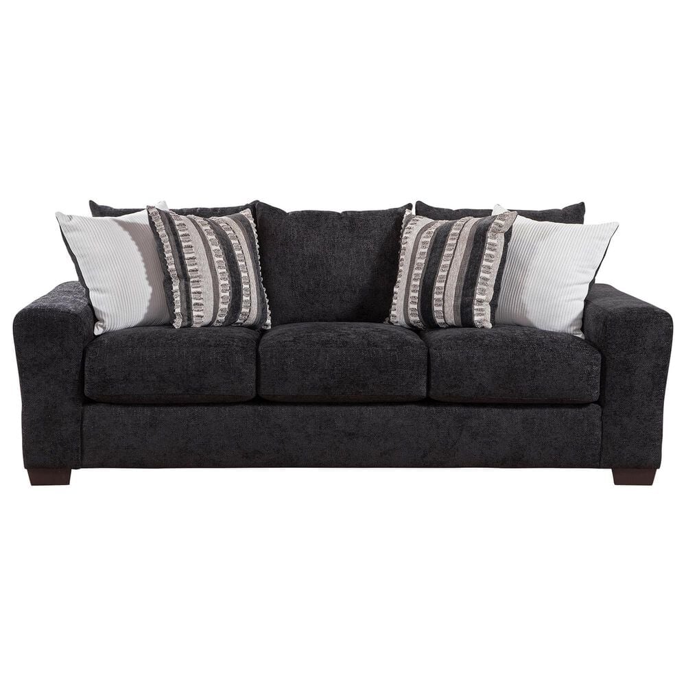 Northwestern Zazie Queen Stationary Sleeper Sofa in Onyx, , large